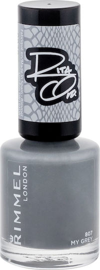 Rimmel London 60 Seconds By Rita Ora Gloss Nail Polish Quick Dry Gray 8ml