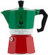 Bialetti Moka Express Tricolore Stovetop Espresso Pot 6 Cups Green