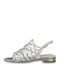 Tamaris Damen Flache Sandalen in Silber Farbe