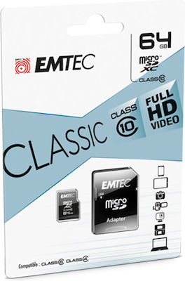 Emtec Classic microSDXC 64GB Class 10 UHS-I with Adapter