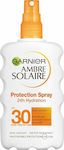 Garnier Ambre Solaire Protection 24h Hydration Rezistentă la apă Crema protectie solara Loțiune pentru Corp SPF30 în Spray 200ml