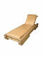 Liegestuhl aus Bambus Bamboo Ohne Kissen Braun 200x65x25cm.