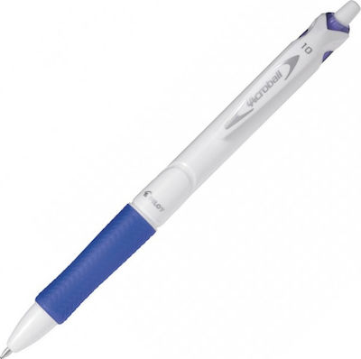 Pilot Acroball Pure White Pen Ballpoint 1mm with Blue Ink