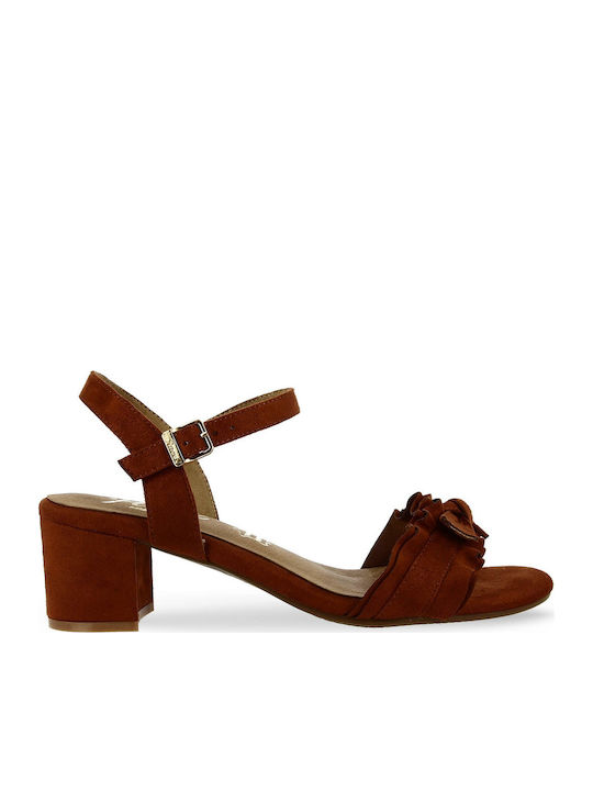 Parex Women's Sandals with Ankle Strap Tabac Brown