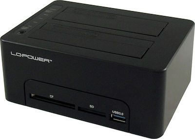 LC-Power Docking Station for 2 Hard Drives SATA 2.5" / 3.5" with Connection USB 3.0 (LC-DOCK-U3-CR)