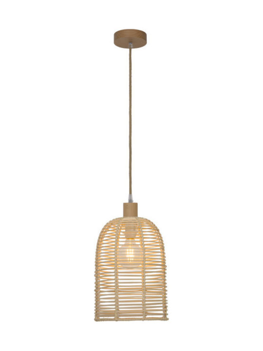 Viokef Bell Pendant Light Suspension for Socket E27 Brown