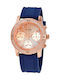 Guess Watch with Navy Blue Rubber Strap W1098L6