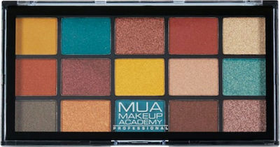 MUA 15 Shade Eye Shadow Palette Pressed Powder Force Nature 12gr