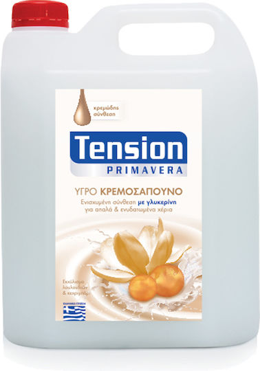Tension Primavera Κρεμοσάπουνο Χεριών 4lt Άρωμα με Γλυκερίνη Λευκό