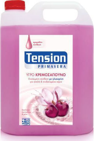 Tension Primavera Κρεμοσάπουνο Χεριών 4lt Άρωμα με Γλυκερίνη Ροζ