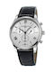 Frederique Constant Classic Ανδρικό Ρολόι 40mm Χρονογράφος Μπαταρίας με Μαύρο Δερμάτινο Λουράκι