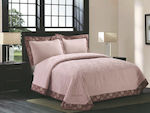 Beauty Home Microfiber Set of 3pcs Bridal Blanket Super Double with 2 Pillowcases Shergar Pink 240x220cm