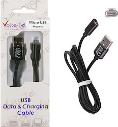Volte-Tel Geflochten / Magnetisch USB 2.0 auf Micro-USB-Kabel Schwarz 1m (8228315) 1Stück