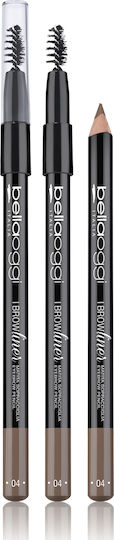 Bellaoggi I Brow Liner Pencil Μολύβι για Φρύδια 4 Medium Brown Red Castano Rosse