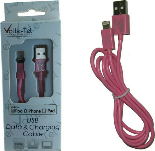 Volte-Tel Regular USB-A la Cablu Lightning Roz 1m (8118739)