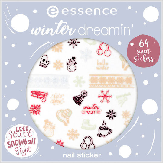 Essence winter dreamin' nail sticker 01 sprinkle me snowflakes Nail Design Accessories 64pcs