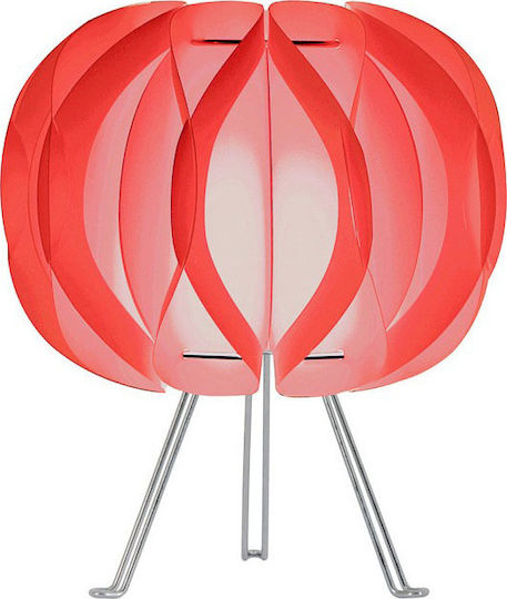 Starlight Plastic Lampă de masă pentru Soclu E14 cu Abajur Roșu și Bază Argintiu