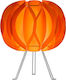 Starlight FP-06-Ε-24CM-Τ Plastic Table Lamp for Socket E14 with Orange Shade and Silver Base FP-06-Ε-24-Τ