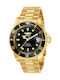 Invicta Pro Diver Ανδρικό Ρολόι 40mm Kinetic με Χρυσό Μεταλλικό Μπρασελέ