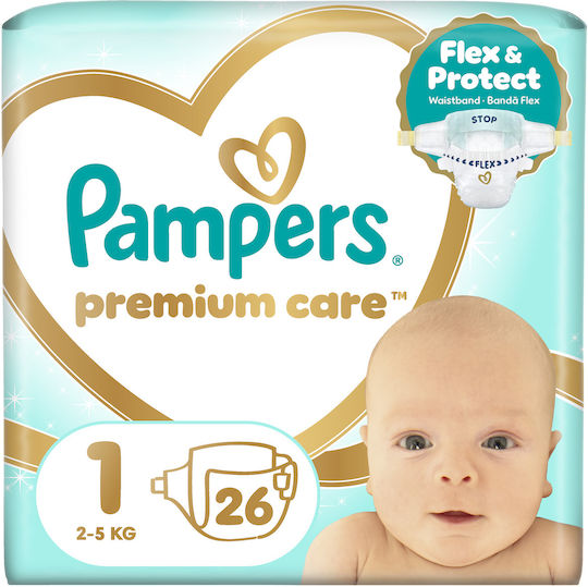 Pampers Πάνες με Αυτοκόλλητο Premium Care No. 1 για 2-5kg 26τμχ