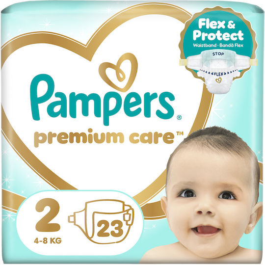 Pampers Πάνες με Αυτοκόλλητο Premium Care No. 2 για 4-8kg 23τμχ