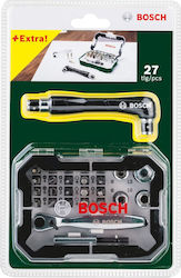 Bosch Ratchet and Socket Set 1/4" 27 Pieces