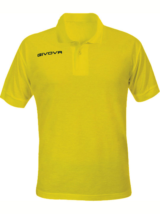 Givova Polo Summer Bluza Sportivă pentru Bărbați cu Mânecă Scurtă Polo Galbenă