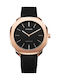D1 Milano Super Slim Rose Gold Black Ανδρικό Ρολόι 36mm Μπαταρίας με Μαύρο Υφασμάτινο Λουράκι