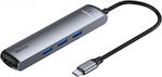 Baseus Mechanical Eye USB-C Docking Station mit HDMI 4K PD Ethernet Gray