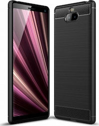 Hurtel Carbon Brushed Back Cover Σιλικόνης Μαύρο (Xperia 10 Plus)