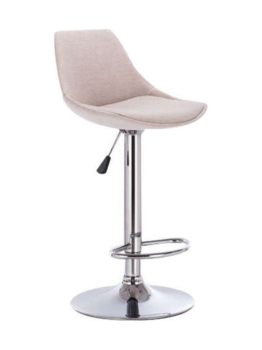 Stools Bar with Backrest Upholstered with Fabric Bar88 Cream 1pcs 38x46x85cm