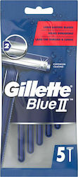 Gillette Blue II Disposable Razors with 2 Blades 5pcs