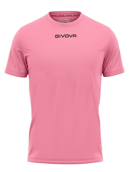 Givova One Αθλητικό Ανδρικό T-shirt Ροζ με Λογό...