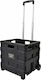 Plastic Shopping Trolley Foldable Black 33x40x85cm