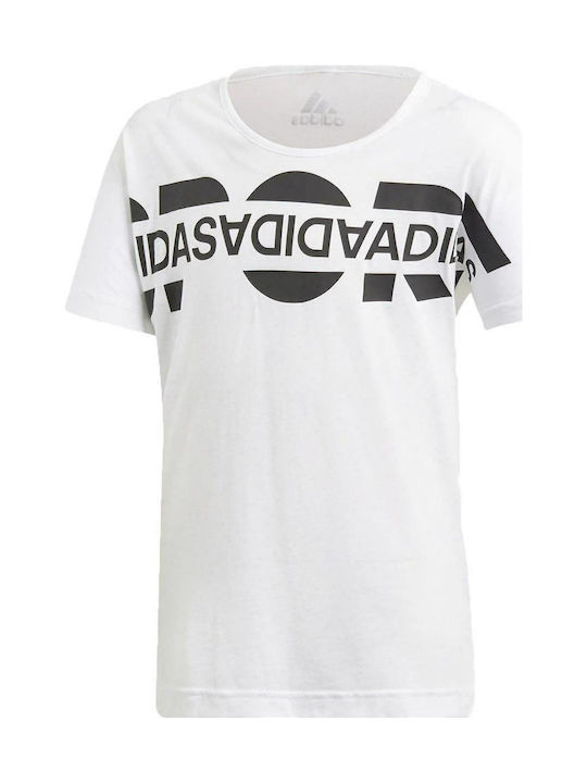 Adidas ID Boxy Graphic Girl's Tee Παιδικό T-shirt Λευκό