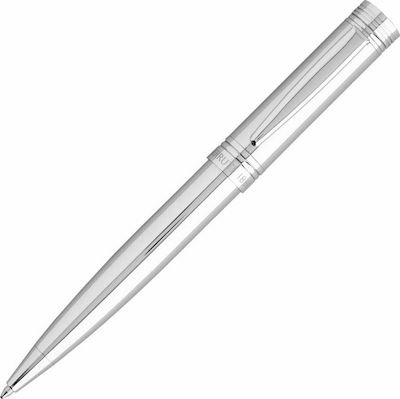 Cerruti Zoom Stift Kugelschreiber mit Blau Tinte Silber