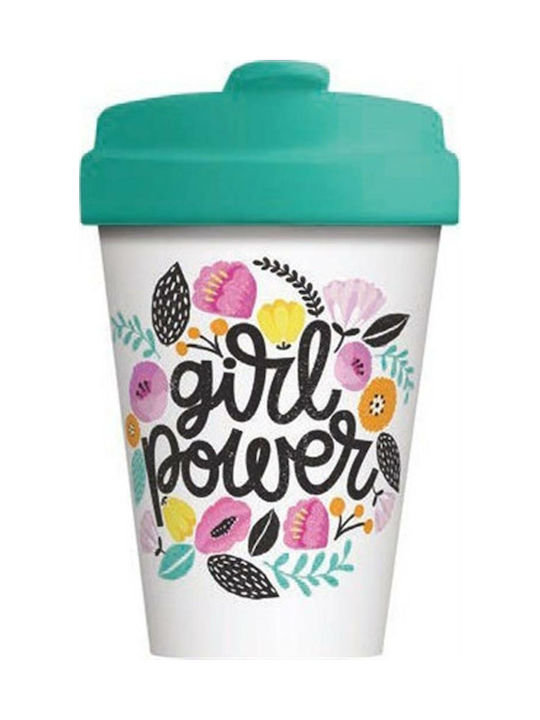 Chic Mic Girl Power Cană Bambus cu Capac Multicoloră 400ml BCP302 1buc