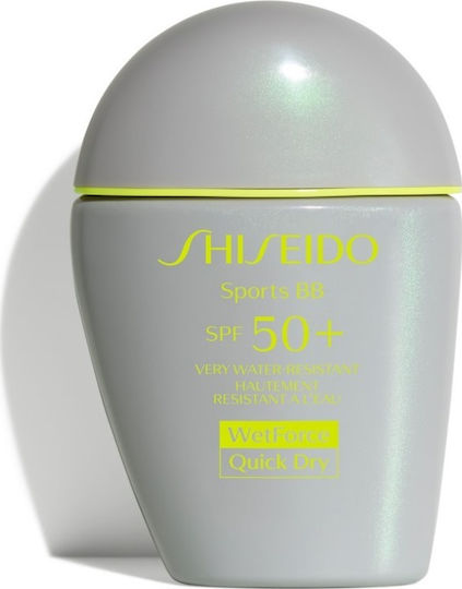 Shiseido Sports BB Quick Dry Водоустойчив Слънцезащитен Крем За Лице SPF50 С Цвят Medium 30ml