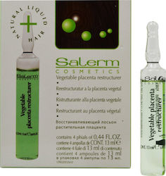 Salerm Vegetable Placenta Restructurer 4x13ml Fiola pentru păr pentru căderea părului 4x13ml