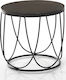 Dagen Round Wooden Side Table Gray L42xW42xH40cm