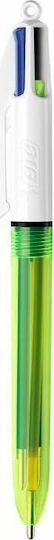 BIC 4 Colours Fluo Στυλό Ballpoint Πολλαπλών Χρωμάτων