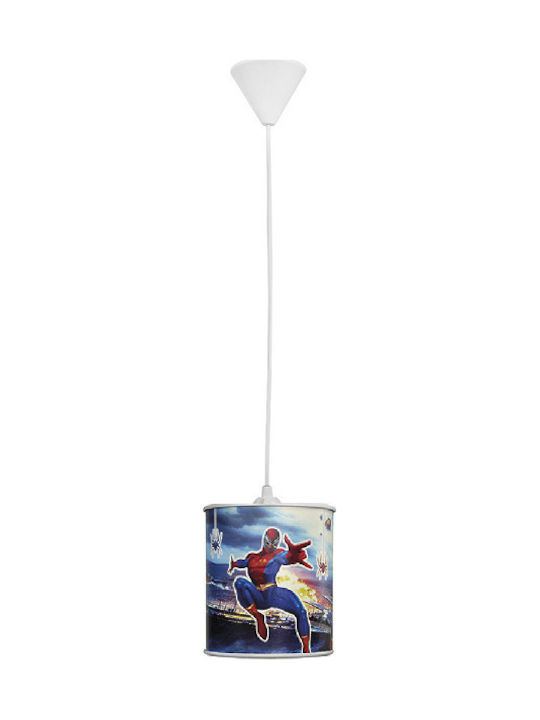 Heronia Spiderman Μονόφωτο Παιδικό Φωτιστικό Κρεμαστό από Πλαστικό 10W με Υποδοχή E27 σε Μπλε Χρώμα 15cm