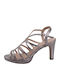 Menbur Women's Sandals Silver with Thin High Heel