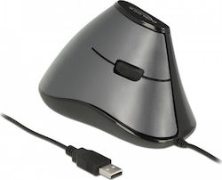 DeLock 12527 Wired Ergonomic Vertical Mouse Gray