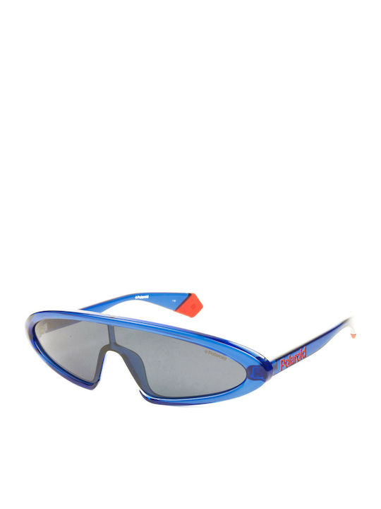 Polaroid Women's Sunglasses with Blue Plastic Frame and Blue Polarized Lens PLD6074/S PJP/C3