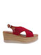 64420 Women's Suede Platform Shoes Red