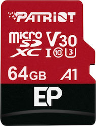 Patriot EP Series microSDXC 64GB Clasa 10 U3 V30 A1 UHS-I cu adaptor