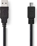 Nedis Regular USB 2.0 to micro USB Cable Μαύρο 1m (CCGT60500BK10)