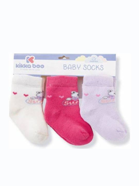 Kikka Boo Șosete pentru Copii Baby Socks Roz 3 Perechi