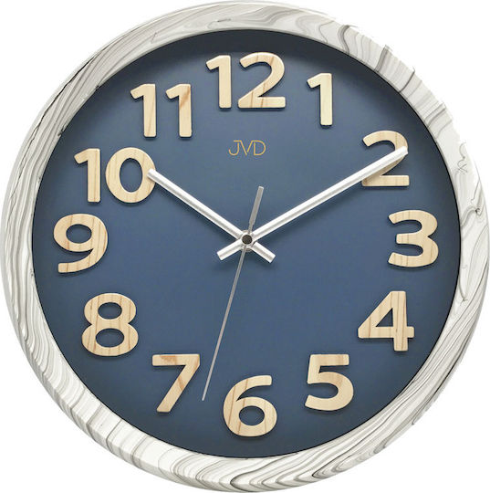 Jvd Wall Clock Metallic Navy Blue Ø31cm